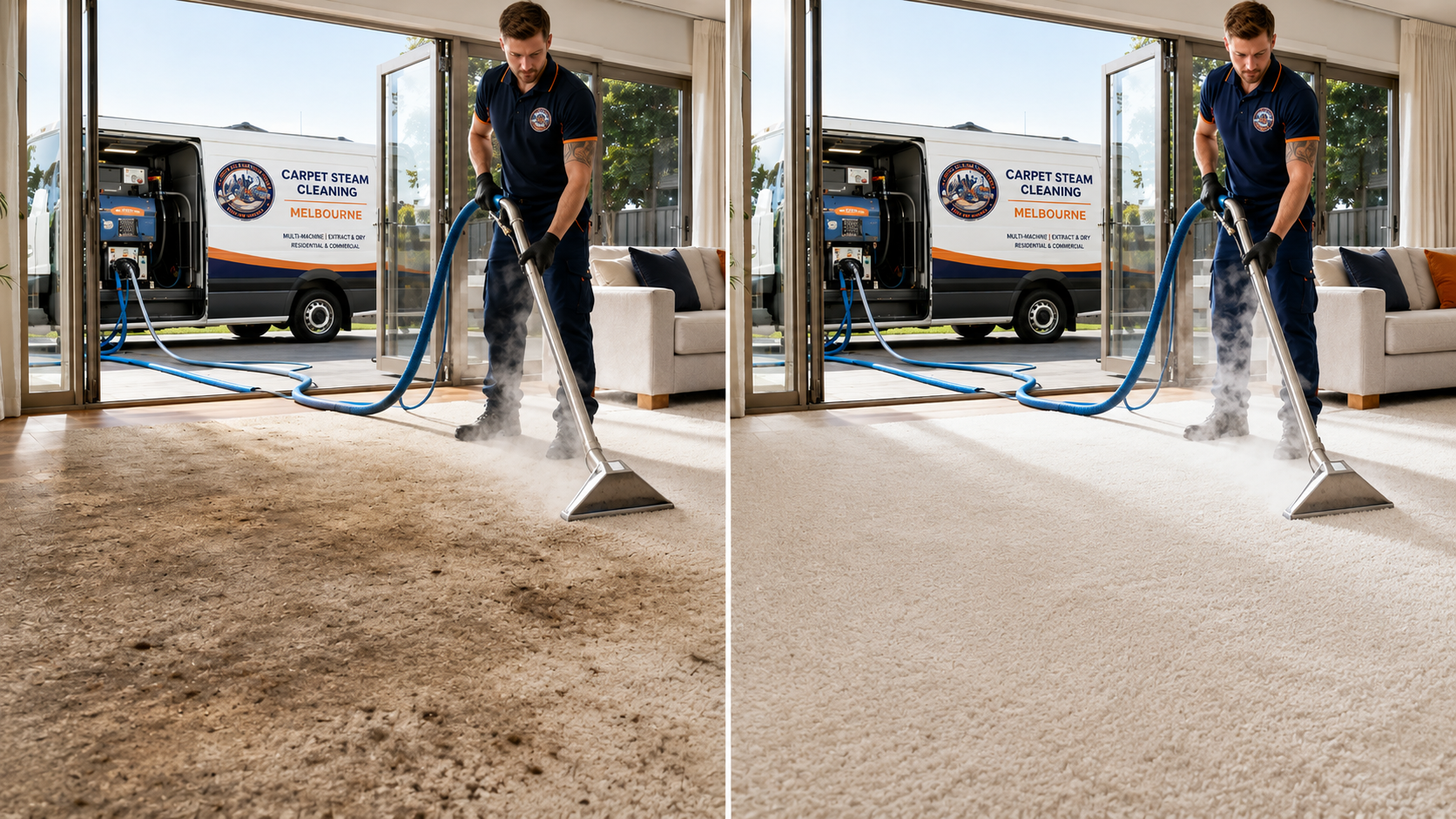 99 Degree carpet cleaning before and after Melbourne